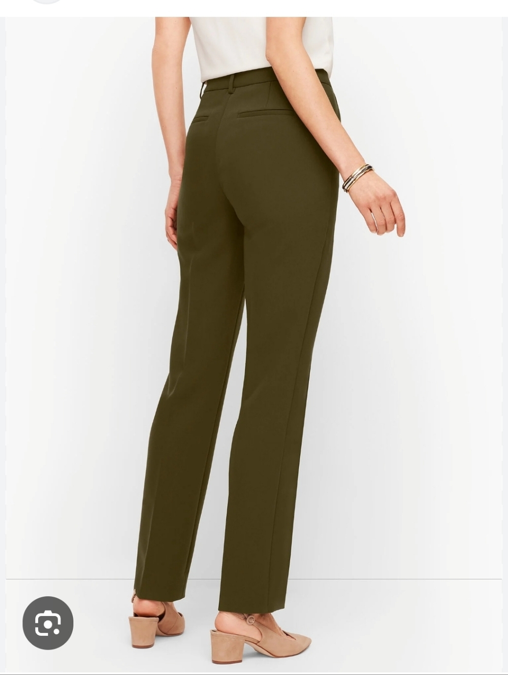 Ann Taylor Olive Straight-Leg Trousers